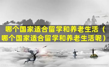 哪个国家适合留学和养老生活（哪个国家适合留学和养老生活呢）