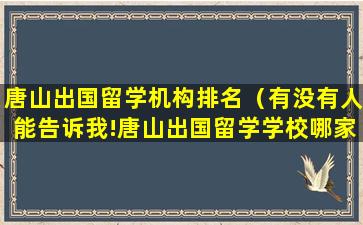 唐山出国留学机构排名（有没有人能告诉我!唐山出国留学学校哪家比较好）