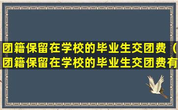 团籍保留在学校的毕业生交团费（团籍保留在学校的毕业生交团费有影响吗）