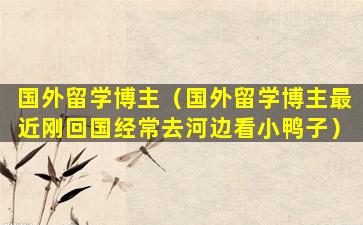 国外留学博主（国外留学博主最近刚回国经常去河边看小鸭子）