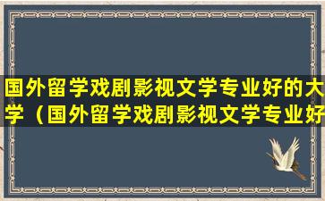 国外留学戏剧影视文学专业好的大学（国外留学戏剧影视文学专业好的大学有哪些）