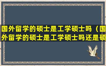 国外留学的硕士是工学硕士吗（国外留学的硕士是工学硕士吗还是硕士）