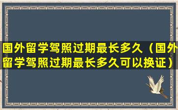 国外留学驾照过期最长多久（国外留学驾照过期最长多久可以换证）