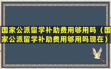 国家公派留学补助费用够用吗（国家公派留学补助费用够用吗现在）