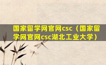 国家留学网官网csc（国家留学网官网csc湖北工业大学）