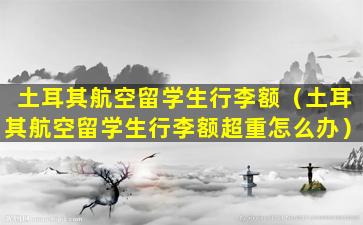 土耳其航空留学生行李额（土耳其航空留学生行李额超重怎么办）