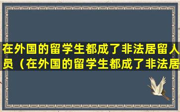 在外国的留学生都成了非法居留人员（在外国的留学生都成了非法居留人员怎么办）