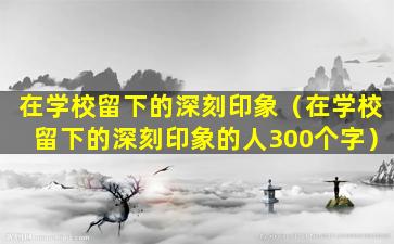 在学校留下的深刻印象（在学校留下的深刻印象的人300个字）