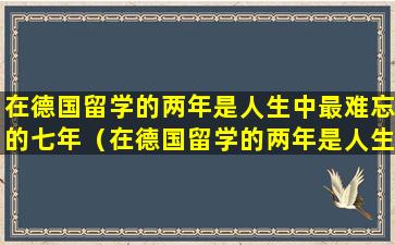 在德国留学的两年是人生中最难忘的七年（在德国留学的两年是人生中最难忘的七年什么意思）