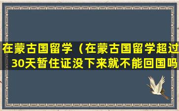 在蒙古国留学（在蒙古国留学超过30天暂住证没下来就不能回国吗）