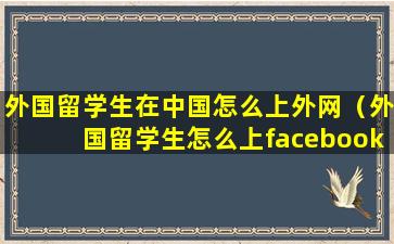 外国留学生在中国怎么上外网（外国留学生怎么上facebook）