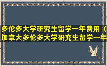 多伦多大学研究生留学一年费用（加拿大多伦多大学研究生留学一年费用）