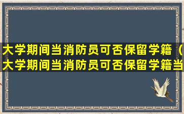 大学期间当消防员可否保留学籍（大学期间当消防员可否保留学籍当兵）