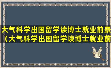 大气科学出国留学读博士就业前景（大气科学出国留学读博士就业前景怎么样）