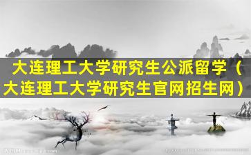 大连理工大学研究生公派留学（大连理工大学研究生官网招生网）