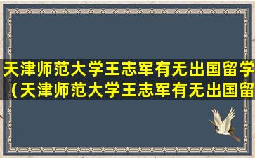 天津师范大学王志军有无出国留学（天津师范大学王志军有无出国留学资格）