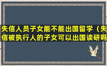 失信人员子女能不能出国留学（失信被执行人的子女可以出国读研吗）