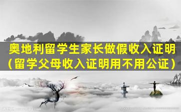 奥地利留学生家长做假收入证明（留学父母收入证明用不用公证）