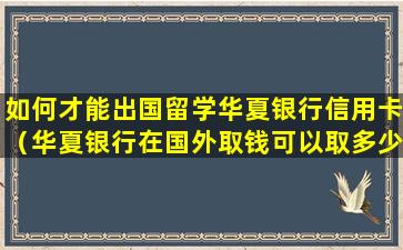 如何才能出国留学华夏银行信用卡（华夏银行在国外取钱可以取多少）