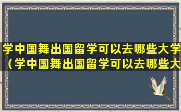 学中国舞出国留学可以去哪些大学（学中国舞出国留学可以去哪些大学好）