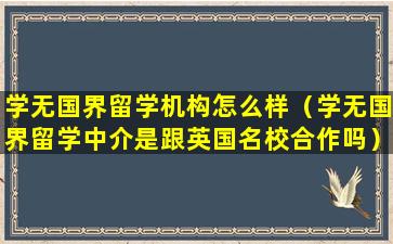 学无国界留学机构怎么样（学无国界留学中介是跟英国名校合作吗）