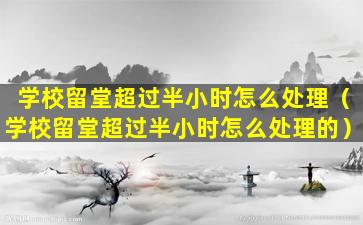 学校留堂超过半小时怎么处理（学校留堂超过半小时怎么处理的）