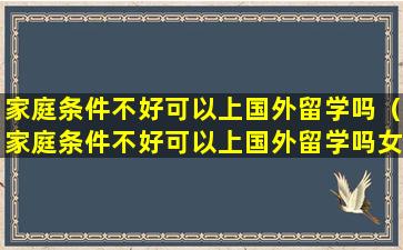 家庭条件不好可以上国外留学吗（家庭条件不好可以上国外留学吗女生）