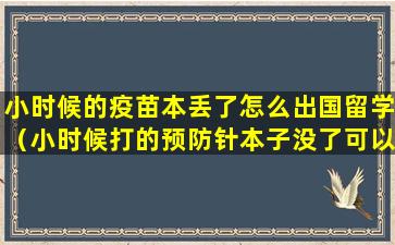 小时候的疫苗本丢了怎么出国留学（小时候打的预防针本子没了可以补吗）