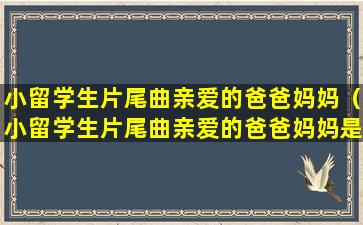 小留学生片尾曲亲爱的爸爸妈妈（小留学生片尾曲亲爱的爸爸妈妈是什么歌）