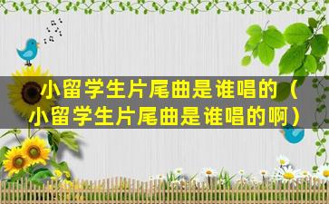 小留学生片尾曲是谁唱的（小留学生片尾曲是谁唱的啊）