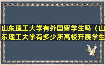 山东理工大学有外国留学生吗（山东理工大学有多少所高校开展学生出国交流项目）