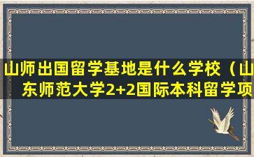 山师出国留学基地是什么学校（山东师范大学2+2国际本科留学项目常见解答）