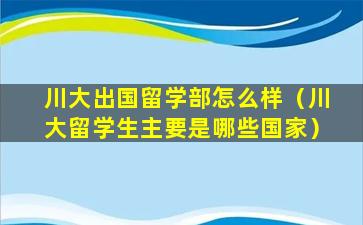 川大出国留学部怎么样（川大留学生主要是哪些国家）