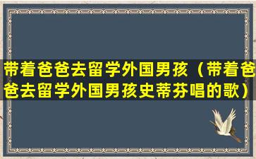 带着爸爸去留学外国男孩（带着爸爸去留学外国男孩史蒂芬唱的歌）