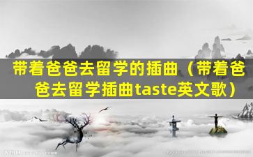 带着爸爸去留学的插曲（带着爸爸去留学插曲taste英文歌）