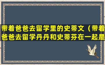 带着爸爸去留学里的史蒂文（带着爸爸去留学丹丹和史蒂芬在一起是哪集）