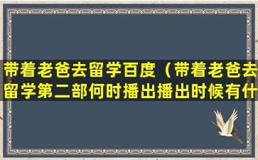 带着老爸去留学百度（带着老爸去留学第二部何时播出播出时候有什么动静吗）