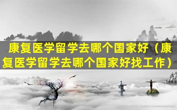 康复医学留学去哪个国家好（康复医学留学去哪个国家好找工作）