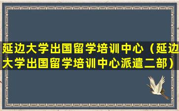 延边大学出国留学培训中心（延边大学出国留学培训中心派遣二部）