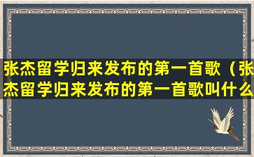 张杰留学归来发布的第一首歌（张杰留学归来发布的第一首歌叫什么）