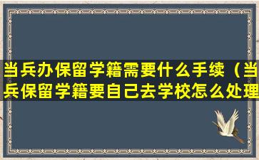 当兵办保留学籍需要什么手续（当兵保留学籍要自己去学校怎么处理）