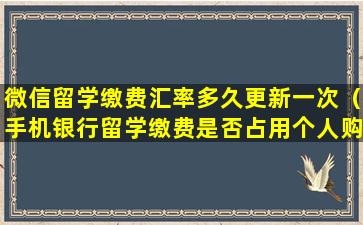 微信留学缴费汇率多久更新一次（手机银行留学缴费是否占用个人购汇额度）