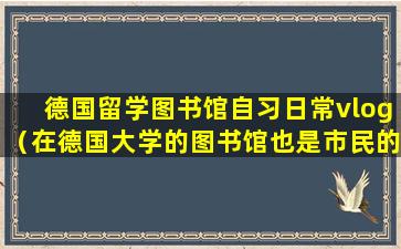 德国留学图书馆自习日常vlog（在德国大学的图书馆也是市民的图书馆）