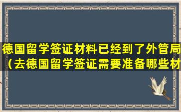 德国留学签证材料已经到了外管局（去德国留学签证需要准备哪些材料）