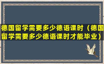 德国留学需要多少德语课时（德国留学需要多少德语课时才能毕业）