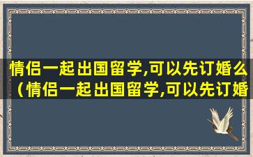 情侣一起出国留学,可以先订婚么（情侣一起出国留学,可以先订婚么知乎）