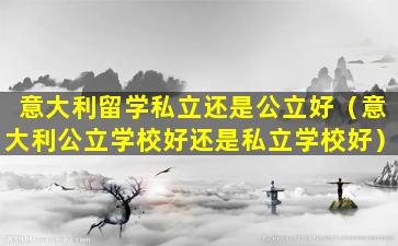 意大利留学私立还是公立好（意大利公立学校好还是私立学校好）