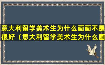 意大利留学美术生为什么画画不是很好（意大利留学美术生为什么画画不是很好呢）