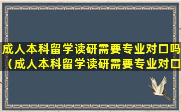 成人本科留学读研需要专业对口吗（成人本科留学读研需要专业对口吗英语）