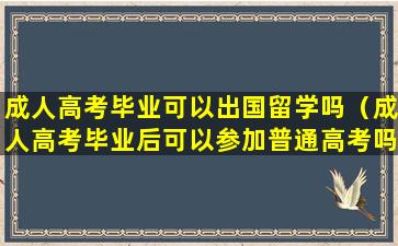 成人高考毕业可以出国留学吗（成人高考毕业后可以参加普通高考吗）